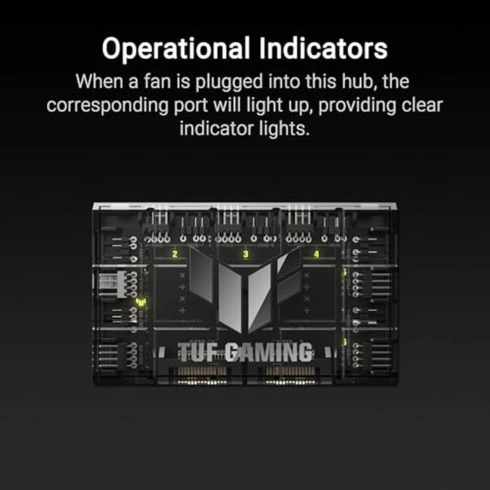 ASUS TUF Gaming ARGB PWM Fan Hub (Connects six case Fans, PWM Fan and RGB Controller, Clear Power and Operation Indicators, Stable Dual SATA Power Support) by Asus - Image 4