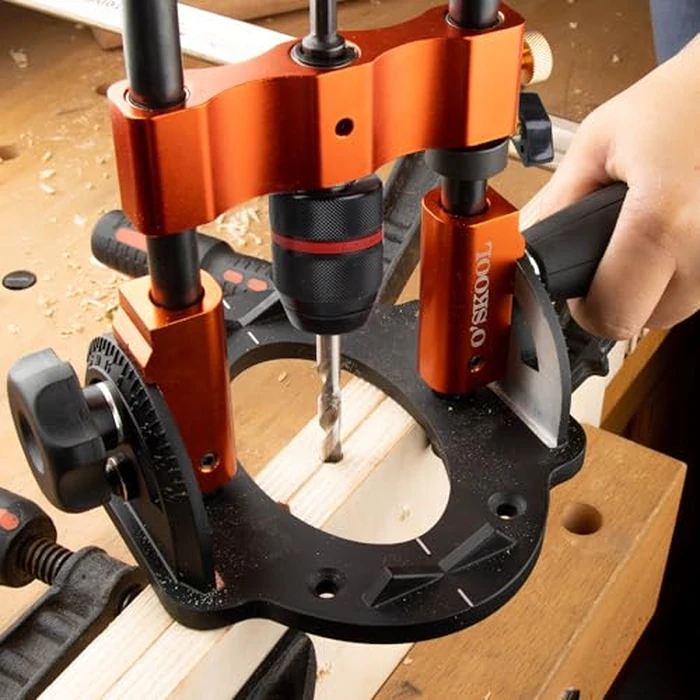 O'SKOOL Multi-Angle Drill Guide for Cordless Drills, Adjustable from 0 degrees to 60 degrees for Flat and Round Workpieces, DAB014 by O'SKOOL - Image 3