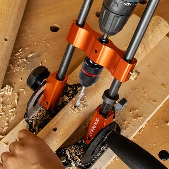 O'SKOOL Multi-Angle Drill Guide for Cordless Drills, Adjustable from 0 degrees to 60 degrees for Flat and Round Workpieces, DAB014 by O'SKOOL - Image 4