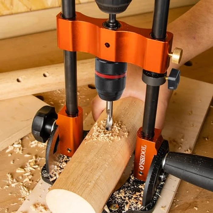 O'SKOOL Multi-Angle Drill Guide for Cordless Drills, Adjustable from 0 degrees to 60 degrees for Flat and Round Workpieces, DAB014 by O'SKOOL - Image 5