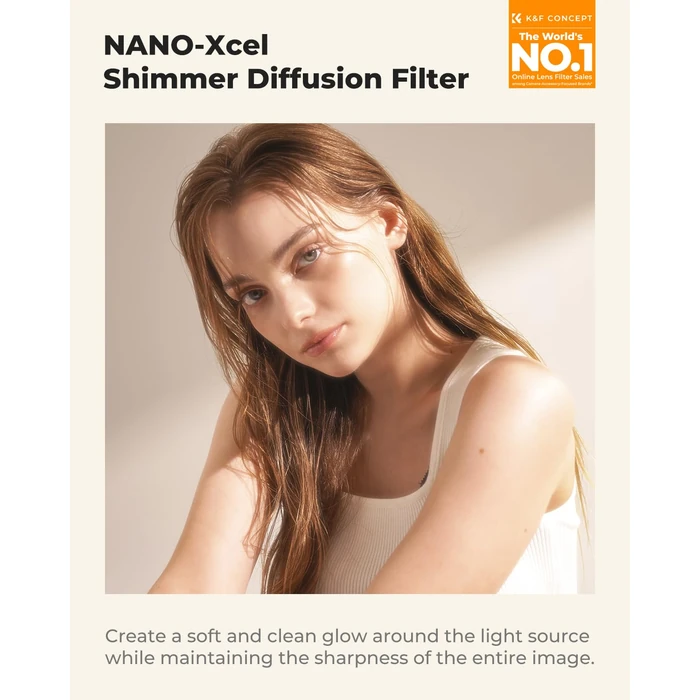 K&F CONCEPT 55mm Shimmer Diffusion 1 Filter Glimmer Glass Effect Filter with 28 Multi-Coatings for Camera Lenses (Nano-X Series) by K&F CONCEPT - Image 2
