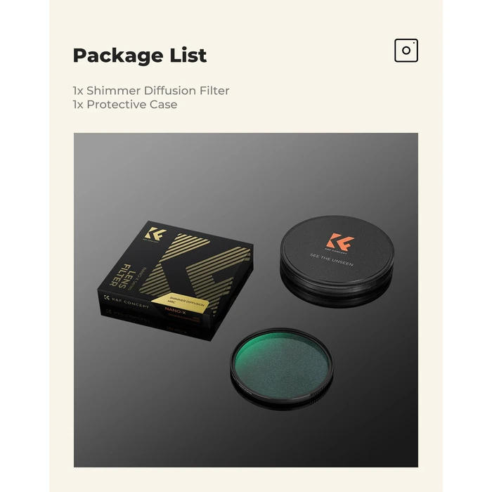 K&F CONCEPT 55mm Shimmer Diffusion 1 Filter Glimmer Glass Effect Filter with 28 Multi-Coatings for Camera Lenses (Nano-X Series) by K&F CONCEPT - Image 7