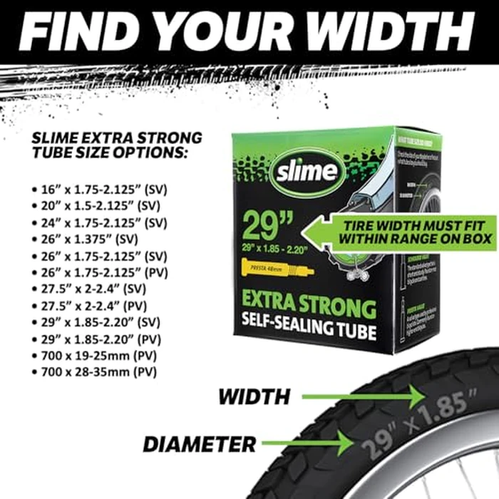 Slime Extra Stong Self-Sealing Tube 20" x 1.5-2.125" Schrader by Slime - Image 5