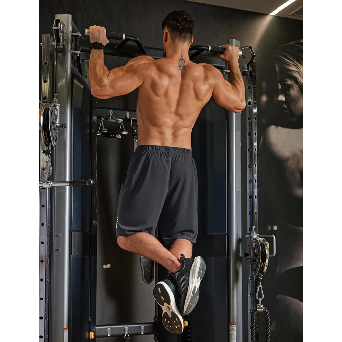 COOFANDY Men's Running Shorts with Zipper Pockets Adjustable Elastic Waistband Quick Dry Activewear S-3XL (Dark Grey, Small) by COOFANDY - Image 3