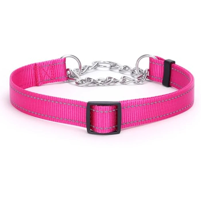 Martingale Dog Collar with Stainless Steel Chain, Martingale Collar with Reflective, Adjustable for Medium Large Dogs (Green,M) by Generic - Image 5