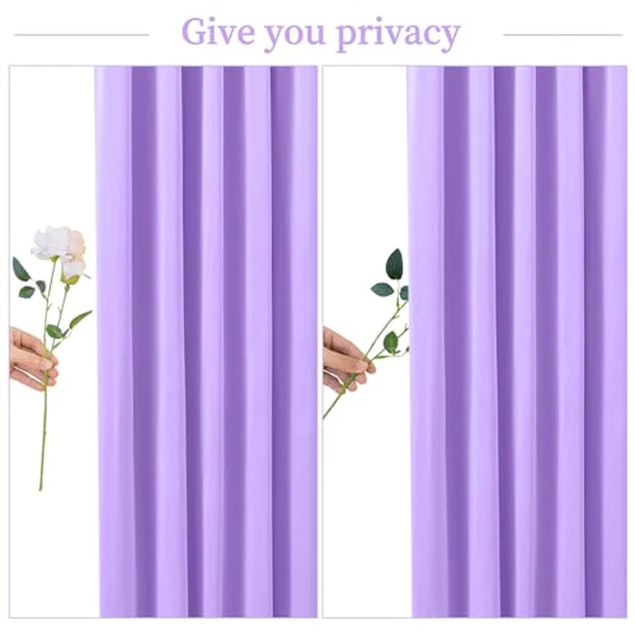 10x10 Lavender Backdrop Curtain for Parties Wedding Wrinkle Free Light Purple Photo Curtains Backdrop Drapes Fabric Decoration for Baby Shower Photoshoot 5ft x 10ft,2 Panels by Tao-Ge - Image 7