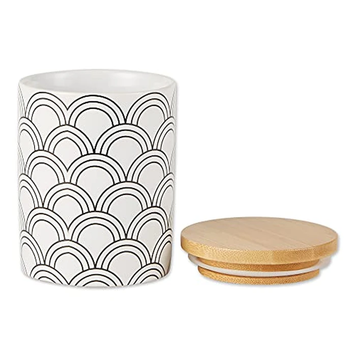 DII Kitchen Ceramics Collection, Canister Set, Mixed Print, White/Black, 3 Piece by DII - Image 2