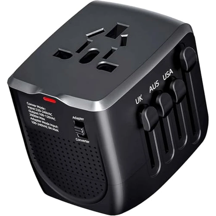 Portable Travel Voltage Converter - 220V to 110V Step Down Power Converter [Portable Device, Zero Installation]- for International Travel (Black) by JOELEW - Used - Like New condition