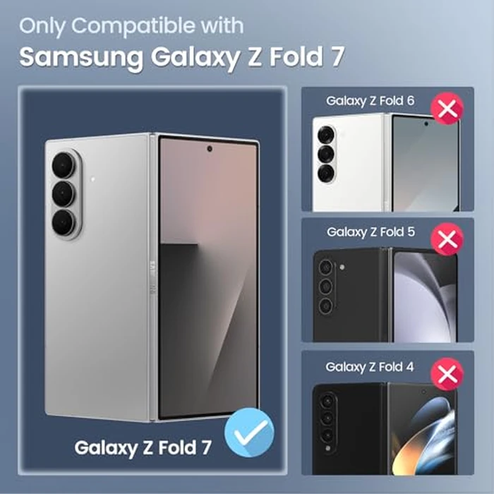 Maxdara for Samsung Z Fold 7 Case, with Privacy Tempered Glass Screen Protector & Support Wireless Charging Protective Phone Cover for Samsung Galaxy Z Fold 7 5G (Blue) by Maxdara - Image 2