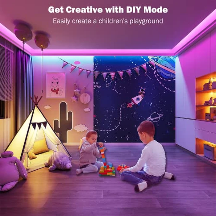 Keepsmile 65.6ft Led Strip Lights (One roll 65.6ft) Bluetooth App Control Led Lights Strip with Remote Music Sync Color Changing RGB Led Lights for Bedroom Room Home Christmas Decor (Lumiere Led 20M) by Keepsmile - Image 5