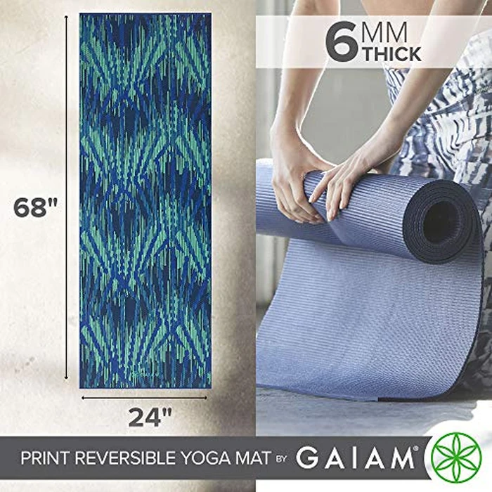 Gaiam Yoga Mat Premium Print Reversible Extra Thick Non Slip Exercise & Fitness Mat for All Types of Yoga, Pilates & Floor Workouts, Divine Impressionist, 68"L x 24"W x 6mm Thick by Gaiam - Image 4