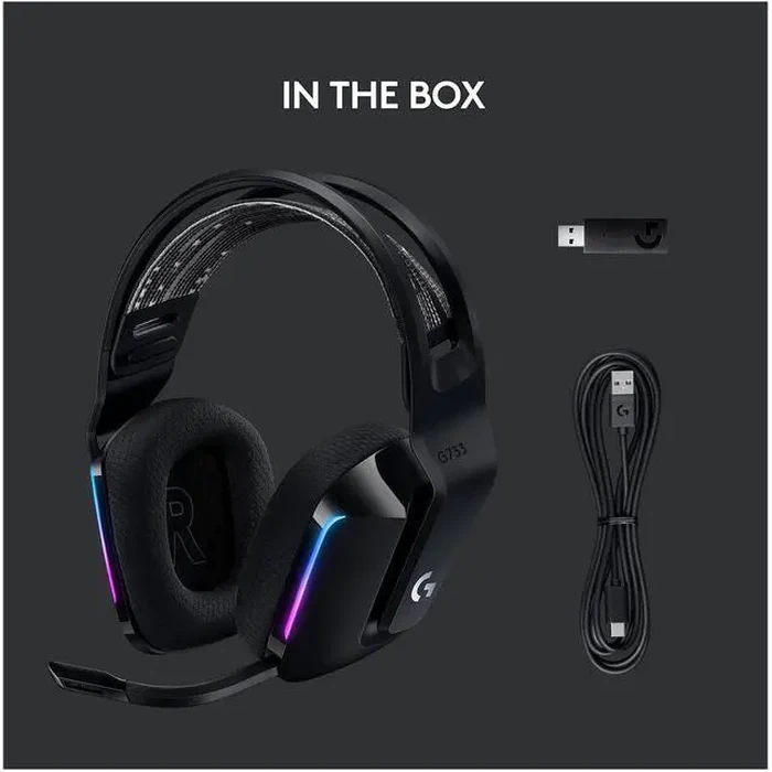 Logitech G733 Lightspeed Wireless Gaming Headset with Suspension Headband, Lightsync RGB, Blue VO!CE mic technology and PRO-G audio drivers - Black by Logitech - Image 8