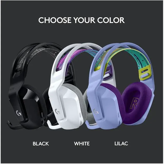 Logitech G733 Lightspeed Wireless Gaming Headset with Suspension Headband, Lightsync RGB, Blue VO!CE mic technology and PRO-G audio drivers - Black by Logitech - Image 9