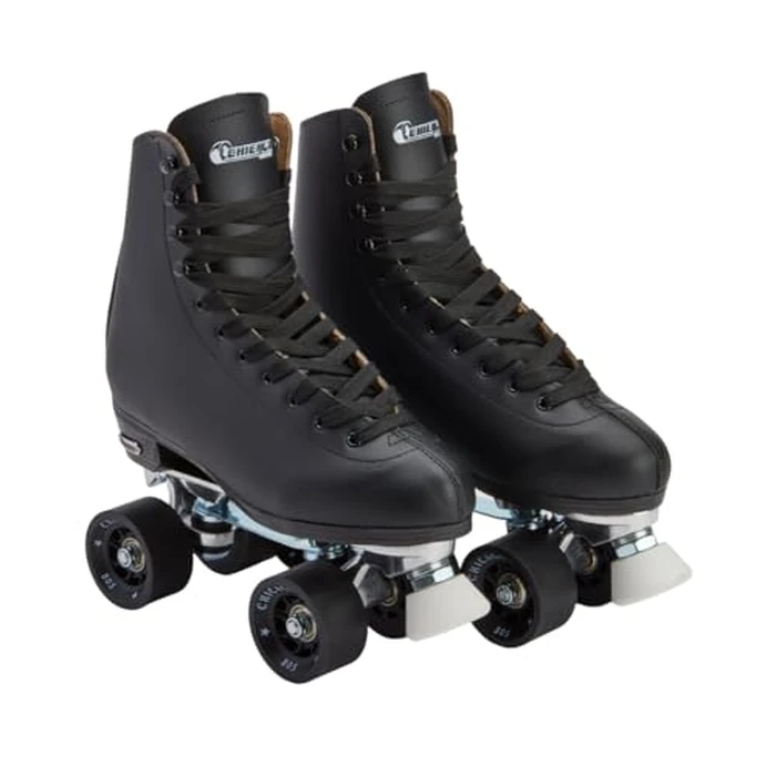 Chicago Quad Roller Skates for Women & Men - Durable, Top Performance Indoor/Outdoor Use or Roller Derby - Classic Deluxe Leather High-Top Boots with 60mm Urethane Wheels & Semi-Precision Bearings by Chicago Skates - Used - Very Good condition