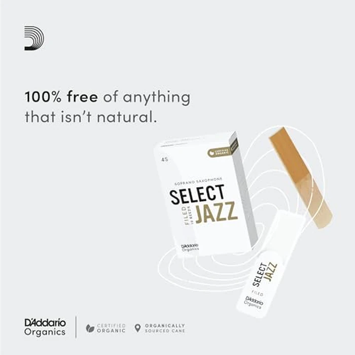 D'Addario Organic Select Jazz Unfiled Tenor Saxophone Reeds - Sax Reeds - Individually Sealed - 2 Soft, 25 Pack by D'Addario - Image 5
