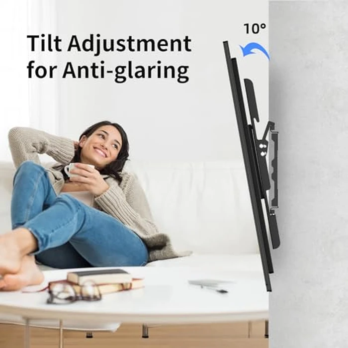 Suptek Tilt TV Wall Mount Bracket for Most 26-60 inch LED, LCD and Plasma TV, Mount with Max 400x400mm VESA and 99lbs Loading Capacity, Fits Studs 16" Apart, Low Profile with Bubble Level by suptek - Image 2