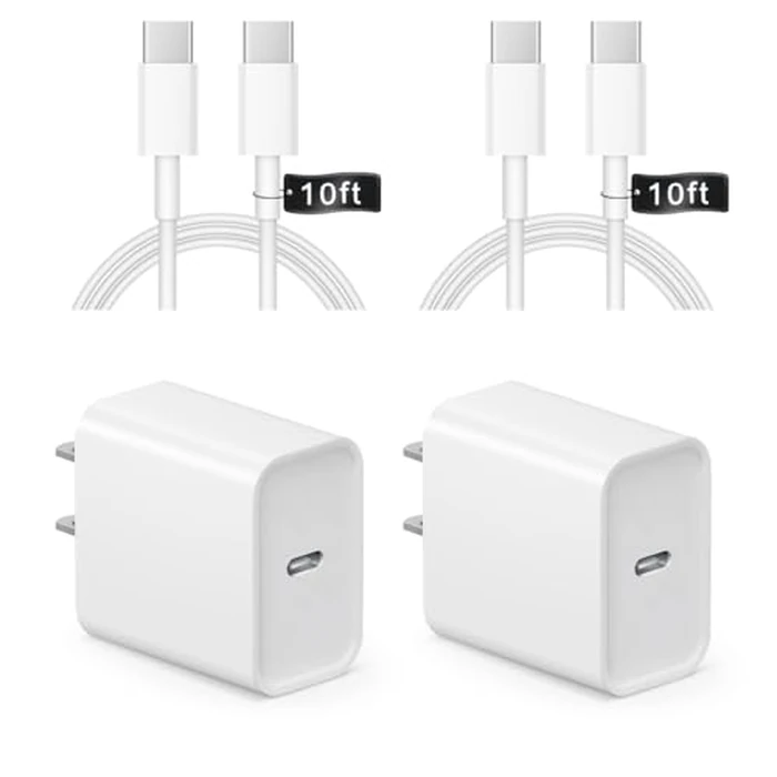 iPhone 17 16 15 Charger Fast Charging 10FT - 20W USB C Charger Block with 10FT Type C to C Cable Compatible with iPhone 17/17 Pro/17 Pro Max/Air/16/16e/15, iPad Pro, iPad Air (White) by ONXROM - Used - Very Good condition - US$9.50