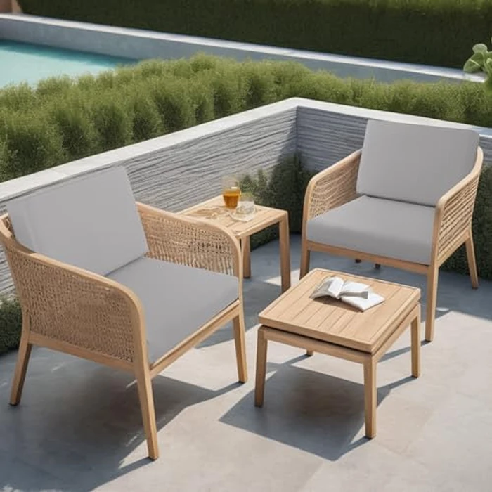 idee-home Outdoor Cushions for Patio Furniture, Outdoor Seat Cushion, Waterproof Couch Hampton Bay Deep Seat Replacement Chair Cushions for Garden Lawn Backyard Deck, 28.5 x 28.5 Grey by idee-home - Image 3