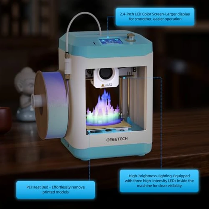 Geeetech 3D Printer for Kids & Beginners, High-Speed Mini 3D Printer, Auto-Leveling, Fully Open Source Pre-Assembled STEM Learning Tool, 3.94x4.33x3.94in Print Size for Home/School by Geeetech - Image 4