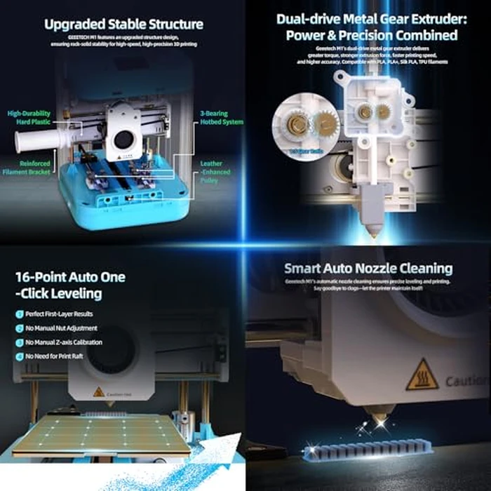 Geeetech 3D Printer for Kids & Beginners, High-Speed Mini 3D Printer, Auto-Leveling, Fully Open Source Pre-Assembled STEM Learning Tool, 3.94x4.33x3.94in Print Size for Home/School by Geeetech - Image 7