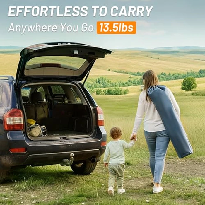 TIMBER RIDGE Oversized Camping Chair with Lumbar Support, Portable Folding Chair Heavy Duty for Adults Supports 450 LBS for Outdoor Camping Lawn, with High Back, Cup Holder, Side Pocket, Blue by TIMBER RIDGE - Image 7