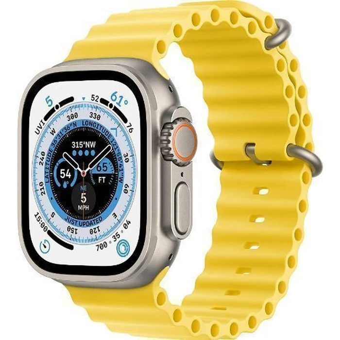 Apple Watch Ultra (Cellular + GPS) - 32GB - 49mm - Titanium Titanium Case with Yellow Rubber Ocean Band - One Size by Apple - Image 2