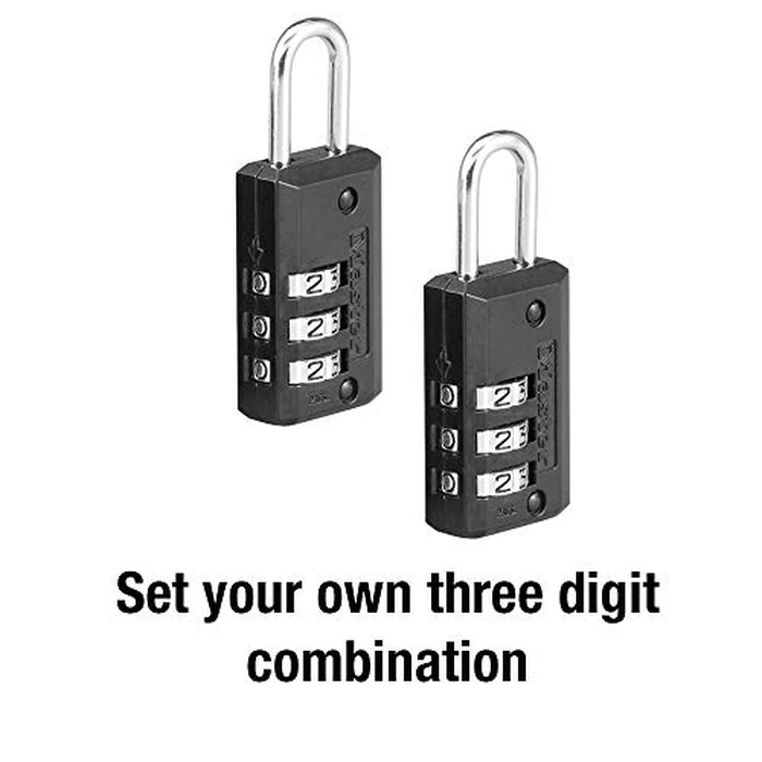 Master Lock Black Set Your Own Combination Luggage Lock, Custom Combo Suitcase Padlock for Travel Bags or Backpacks, 2 Pack, 646T by Master Lock - Image 4