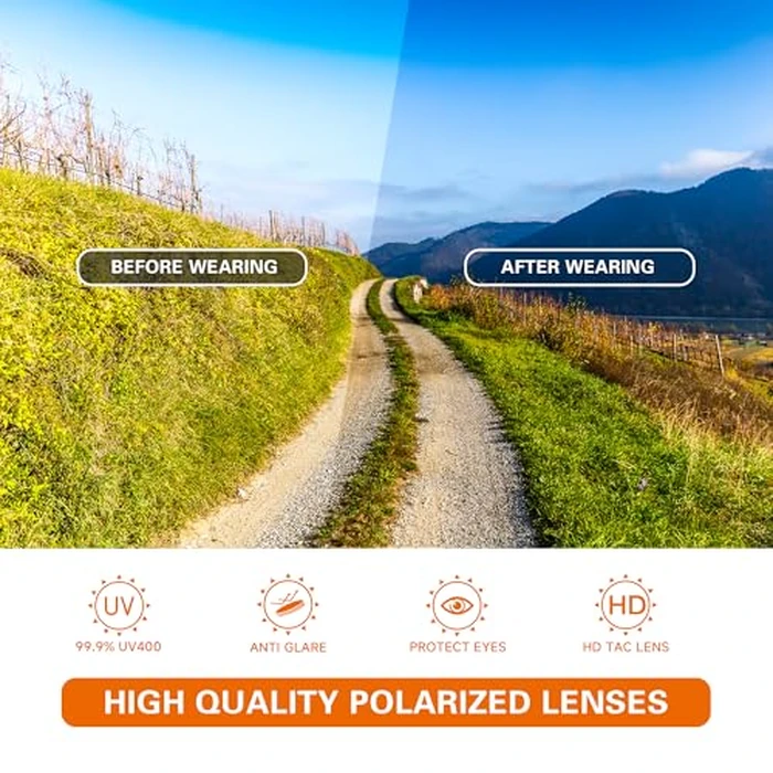 suoso Sports Polarized Sunglasses for Men: Women UV400 Protection Wrap Around Sun Glasses for Fishing Driving Cycling TR90 by suoso - Image 5