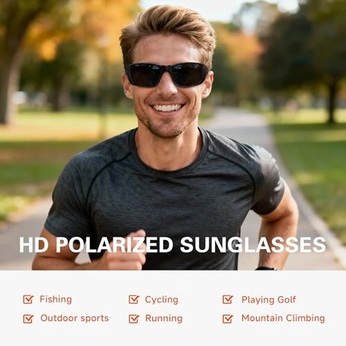 suoso Sports Polarized Sunglasses for Men: Women UV400 Protection Wrap Around Sun Glasses for Fishing Driving Cycling TR90 by suoso - Image 7