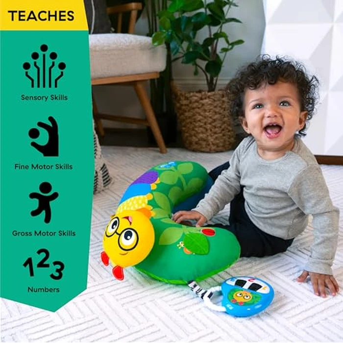 Baby Einstein Cal-a-Pillow Tummy Time Pillow, Multisensory Activity Toys, Sitting Up Play, Cal the Caterpillar, Ages 0+ Months by Baby Einstein - Image 4