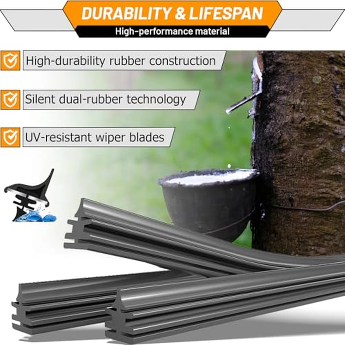 AUTOBOO 22 + 22 Windshield Wipers Replacement for F150 2025 2024 2023-2009,Silverado 1500 2024-2019,Sierra 1500 2024-2019,RAM 1500 2018-2011 Original Factory Quality J/U Hook by AUTOBOO - Image 6