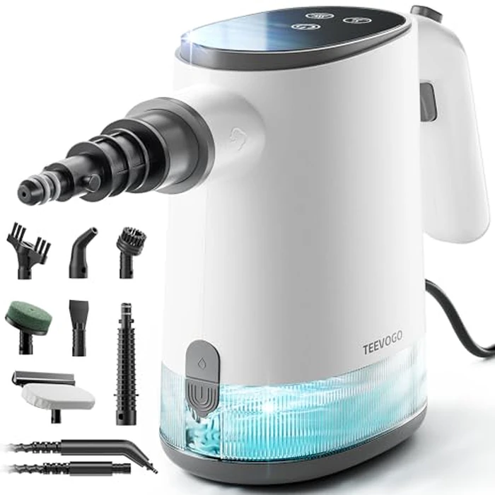 TEEVOGO Handheld Steam Cleaner, 15s Fast Heating, Adjustable Steam, 650mL Large Water Tank, Pressurized Portable Steamer for Cleaning Home, Kitchen, Car, Bathroom, Tile, Furniture, Multi-Surface by TEEVOGO - Used - Good condition - US$61.84