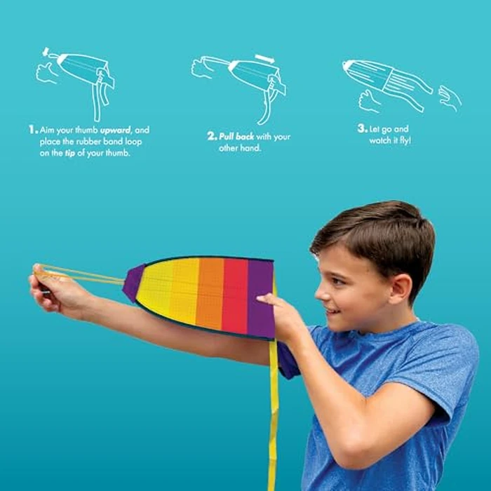 Chuckle & Roar - Thumb Kites - Fun and Energetic Kite Launching - Launch Kites Using Your Thumb - Durable Rubber Toy Launcher - Trendy Design - Ages 5 and up by Chuckle & Roar - Image 6