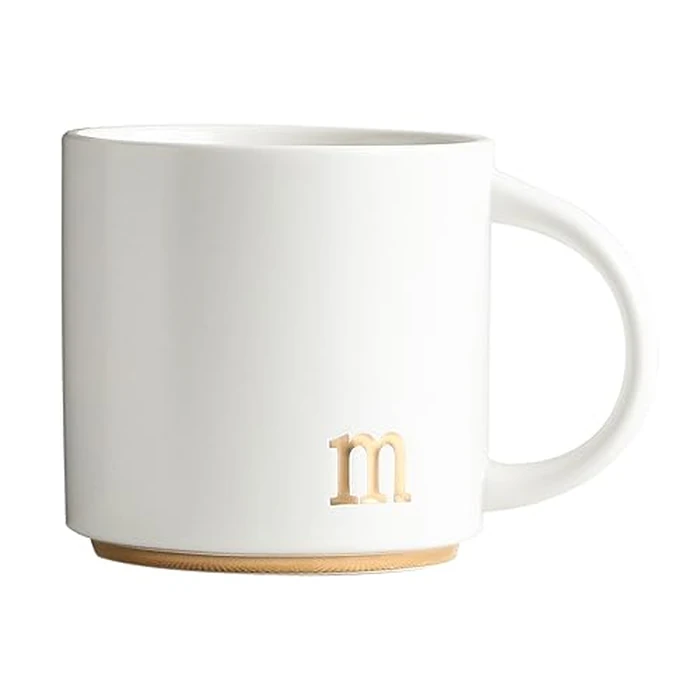 COLLECTIVE HOME - Monogram Ceramic Mugs, 15 oz Golden Initial Coffee Cups, Elegant Alphabet Tea Mugs, Elegant Personalized Mug with Gift Box, Luxurious Cups for Office and Home (m) by COLLECTIVE HOME - Used - Like New condition