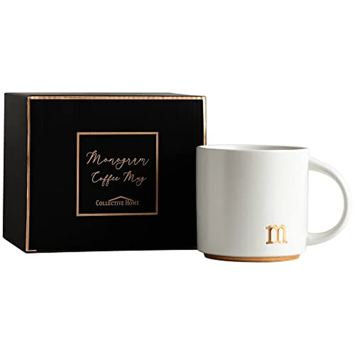 COLLECTIVE HOME - Monogram Ceramic Mugs, 15 oz Golden Initial Coffee Cups, Elegant Alphabet Tea Mugs, Elegant Personalized Mug with Gift Box, Luxurious Cups for Office and Home (m) by COLLECTIVE HOME - Image 7