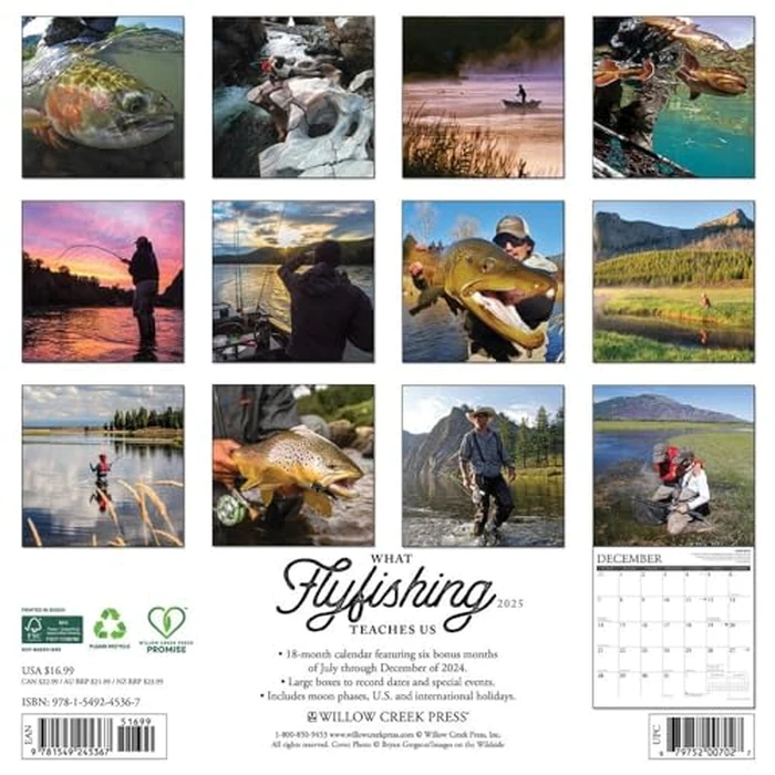 What Fly Fishing Teaches Us 2025 12" x 12" Wall Calendar by WILLOW CREEK - Image 3