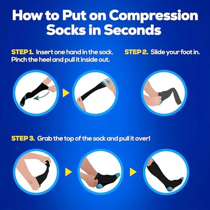 SB SOX Lite Compression Socks for Men & Women (15-20mmHg) - Best Compression Socks for Flying, Medical, Sports, Wide Calf Fit, and Daily Wear (Black/Purple, S/M) by SB SOX - Image 5