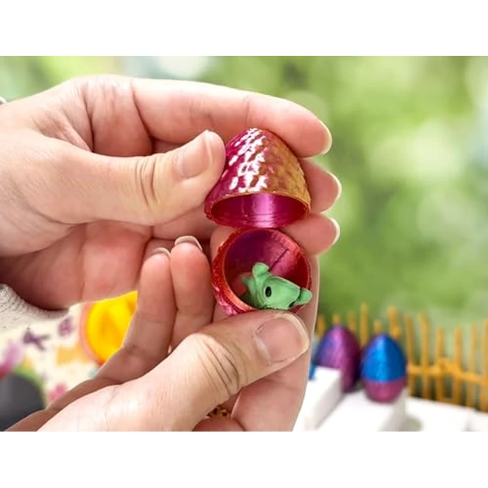 24 Pack Prefilled Easter Eggs with 3D Printed Articulated Animals Inside - Reusable Vending Machine Toy Easter Eggs for Easter Egg Hunt, Party Favor Bags, Gift Filler for Kids by Generic - Image 5