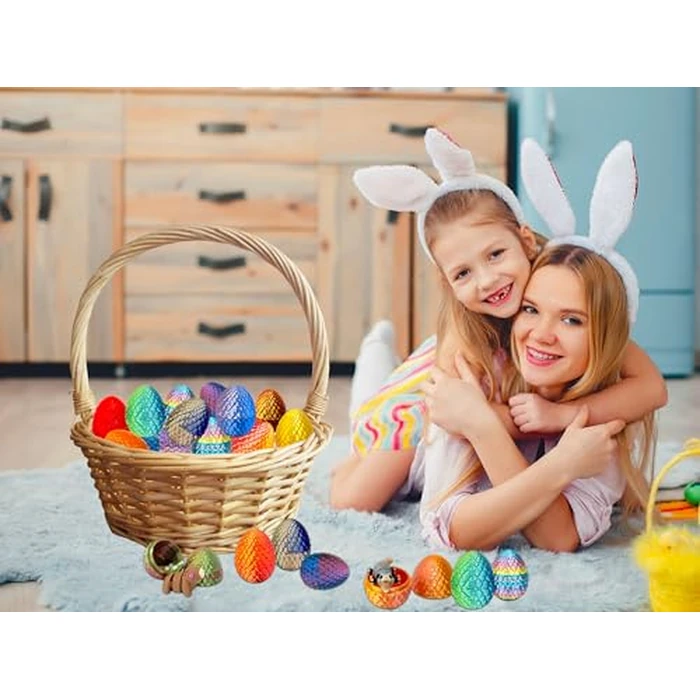 24 Pack Prefilled Easter Eggs with 3D Printed Articulated Animals Inside - Reusable Vending Machine Toy Easter Eggs for Easter Egg Hunt, Party Favor Bags, Gift Filler for Kids by Generic - Image 6