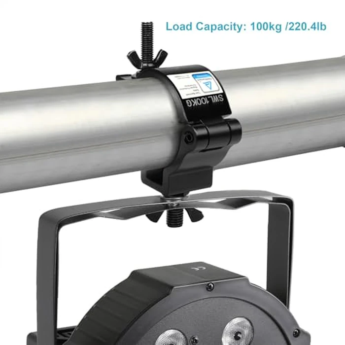 GBGS 10 Pack Black Truss Clamps,Aluminum Alloy DJ Light Clamp,Fits O.D. 2 Inch Truss for Stage Lighting Projector Par Lights,Max Load 220lb,TUV Certificated ID:1111246880 by GBGS - Image 4