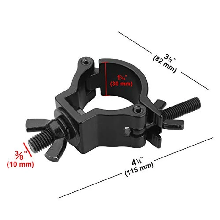 GBGS 10 Pack Black Truss Clamps,Aluminum Alloy DJ Light Clamp,Fits O.D. 2 Inch Truss for Stage Lighting Projector Par Lights,Max Load 220lb,TUV Certificated ID:1111246880 by GBGS - Image 5