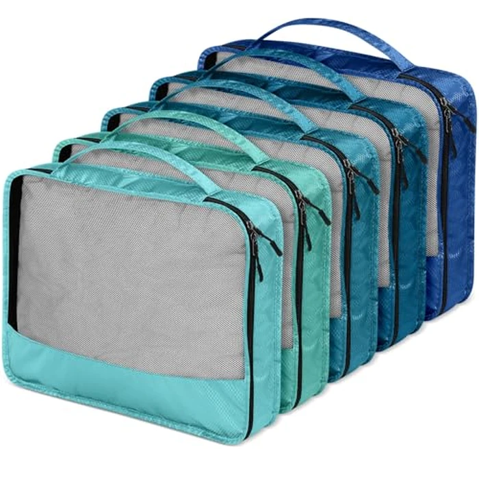 Bulyoou 5 Pcs Packing Cubes for Suitcase Large Travel Cubes Carry on Luggage Organizer Bags for Clothes Accessories(S,Blue) by Bulyoou - Image 6