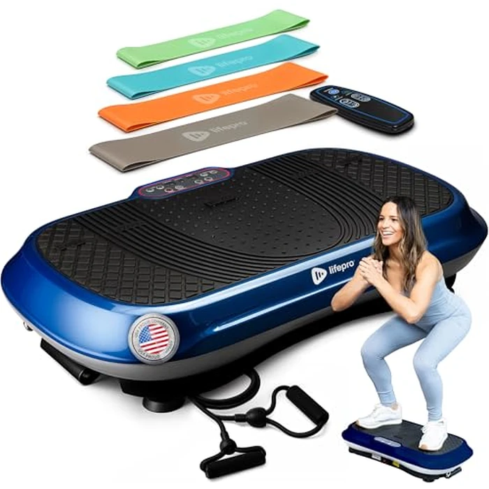Lifepro Waver Vibration Plate Exercise Machine - Whole Body Oscillation Platform w/ 99 Speed Levels & 9 Programs - Remote Control, Loop & Resistance Bands for Full Body Home Gym Workout by LifePro - Image 1