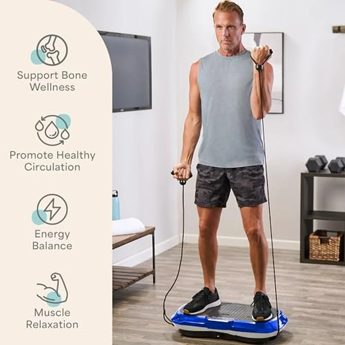 Lifepro Waver Vibration Plate Exercise Machine - Whole Body Oscillation Platform w/ 99 Speed Levels & 9 Programs - Remote Control, Loop & Resistance Bands for Full Body Home Gym Workout by LifePro - Image 3
