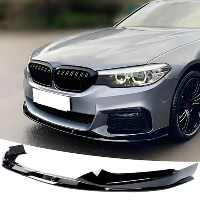 NEESPOC Front Bumper Lip Splitter Spoiler Fit for BMW 5 Series (G30 M Sport Only) M550i/ 530e/ 530i/ 540i 2017 2018 2019 2020 Painted Gloss Black Accessories Air Chin Body Kit by NeespoC - Image 1