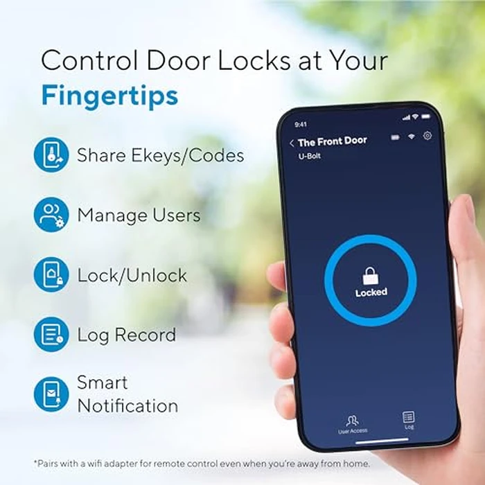 ULTRALOQ U-Bolt Smart Lock, 5-in-1 Keyless Entry Door Lock with App Control, Keypad Deadbolt, Auto Unlock, Auto Lock, Smart Door Lock, Smart Locks for Front Door, ANSI Grade 1, Black by ULTRALOQ - Image 3