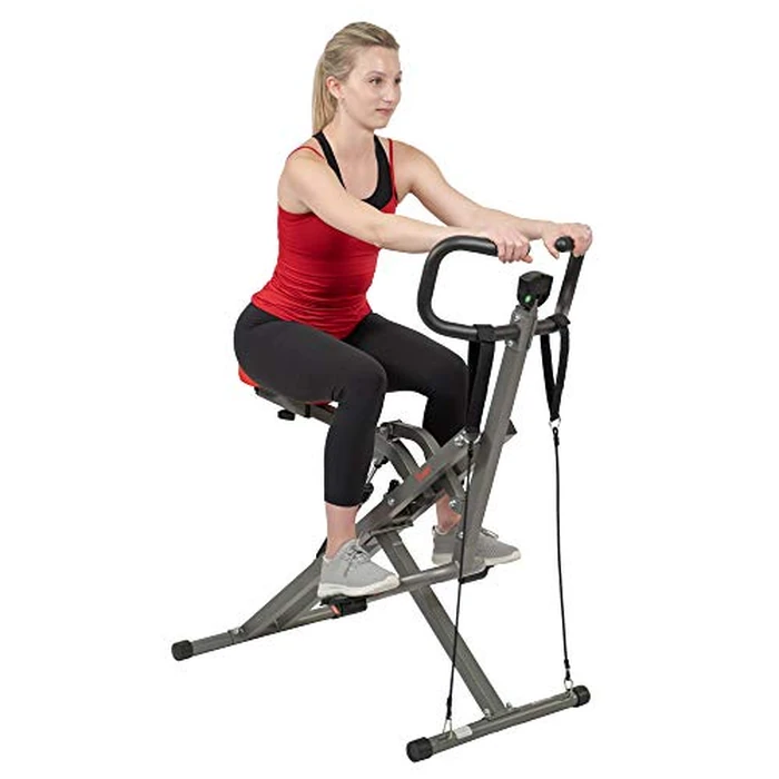 Sunny Health & Fitness Row-N-Ride PRO Squat Machine for Home, Foldable 300 LB Capacity Rower with 12 Level Resistance Rower, Easy Setup Full Body Exercise Equipment Rowing Machine - SF-A020052 by Sunny Health & Fitness - Used - Very Good condition - US$109.58