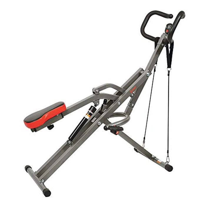Sunny Health & Fitness Row-N-Ride PRO Squat Machine for Home, Foldable 300 LB Capacity Rower with 12 Level Resistance Rower, Easy Setup Full Body Exercise Equipment Rowing Machine - SF-A020052 by Sunny Health & Fitness - Image 2