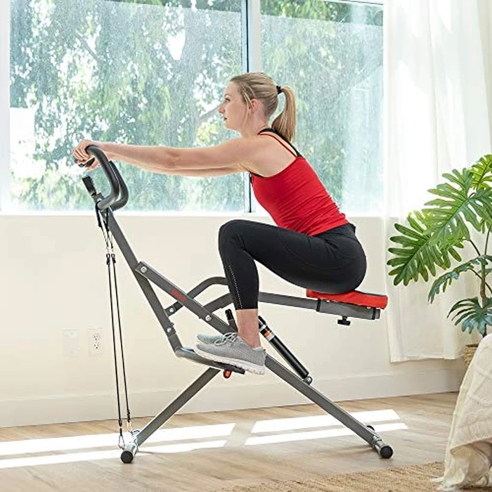Sunny Health & Fitness Row-N-Ride PRO Squat Machine for Home, Foldable 300 LB Capacity Rower with 12 Level Resistance Rower, Easy Setup Full Body Exercise Equipment Rowing Machine - SF-A020052 by Sunny Health & Fitness - Image 3