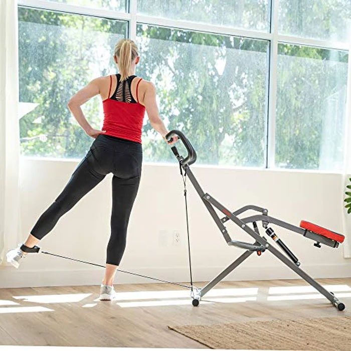 Sunny Health & Fitness Row-N-Ride PRO Squat Machine for Home, Foldable 300 LB Capacity Rower with 12 Level Resistance Rower, Easy Setup Full Body Exercise Equipment Rowing Machine - SF-A020052 by Sunny Health & Fitness - Image 4